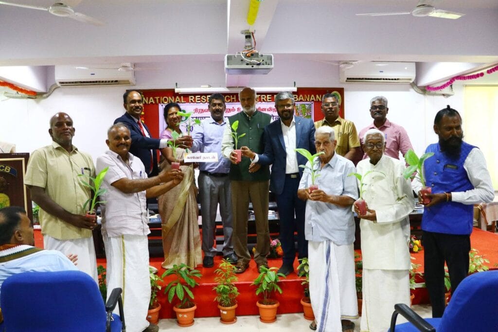 திருச்சியில் அறிமுகம் செய்யப்பட்ட காவிரி தங்கம் மற்றும் காவிரி நாடன் புதிய வாழை ரகங்கள்